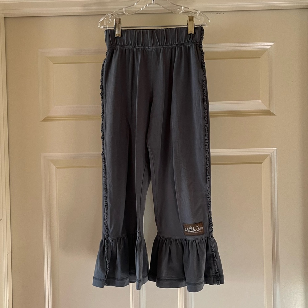 Gray Ruffle Pants